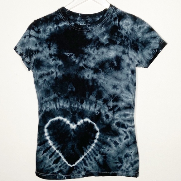 One of a Kind Black & Gray Tie Dye Tee - Picture 1 of 5